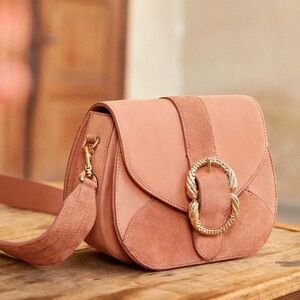 Sézane Oli bag in blush with light gold hardware, new with tags/box